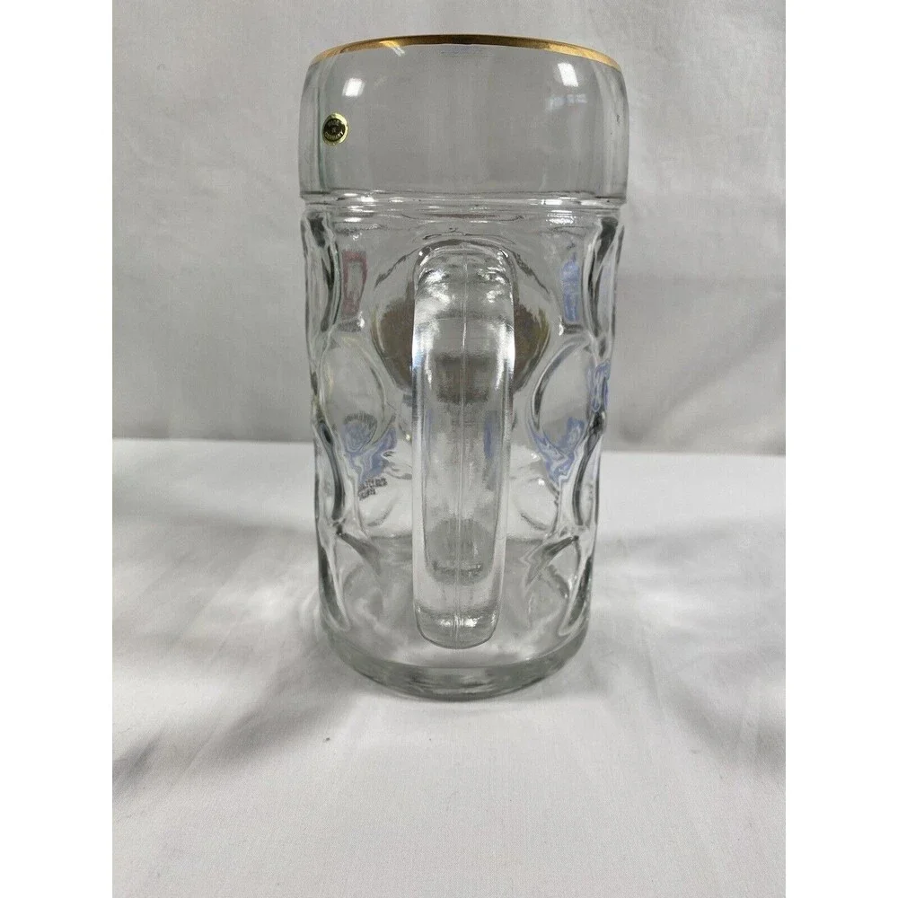 Vintage Octoberfest Glass Bubble Beer Mug Austrian Made in Germany 1 Liter